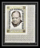 298e - Fujeira MNH ** Mi N°A 374 B Overprint Non Dentelé (Imperf) Churchill Human Right - Sir Winston Churchill