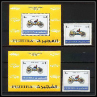 296b Fujeira MNH ** Mi Bloc N° 40 A / B Voiture (Cars Car Automobiles Voitures) First Ford 1896 Non Dentelé Imperf - Fujeira