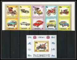 288b Yemen Kingdom MNH ** Mi N° 1174 / 1178 B + Bloc 225 B Voiture (Cars Car Automobiles Voitures) Non Dentelé Imperf - Cars