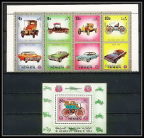 281b - Yemen Kingdom MNH ** Mi N° 1180 / 1183 A + BLOC 226 A Voiture (Cars Car Automobiles Voitures) Silver  - Cars