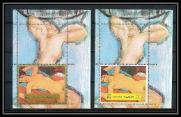 280c - Fujeira MNH ** Mi Bloc N° 117 A Amedeo Modiglianii Sans La Couleur Or (error Color Missing Proof - Fujeira