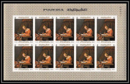 275g - Fujeira MNH ** Mi N° 203 B Non Dentelé (Imperf) Tableau (tableaux Painting) Ter Borch Feuille Complète  - Autres & Non Classés