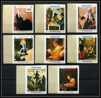 275 - Fujeira MNH ** Mi N° 198 / 205 B Non Dentelé (Imperf) Tableau Tableaux Painting Cezanne Hooch Daumier Renoir - Impressionisme