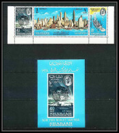 270d - Sharjah MNH ** Mi N° 87 / 89 A + Bloc 8 World Exhibition Expo 1964 Statue De La Liberté Liberty New York Pretrol - Erdöl