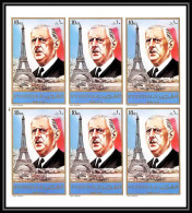 255r - Fujeira MNH ** Mi N° 1158 B De Gaulle Non Dentelé (Imperf) Feuilles (sheets) - Fujeira