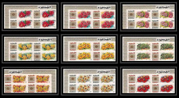 382a - Fujeira MNH ** Mi N° 381 / 389 A Fleurs (fleur Flower Wild Flowers) Roses Rosen Non Dentelé (Imperf) Bloc 4 - Fudschaira