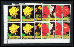 379b - Fujeira MNH ** Mi N° 1251 / 1256 A Fleurs (fleur Flower Flowers) Roses Rosen Bloc 4 - Rosen