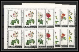 378a - Manama MNH ** Mi N° 170 /175 A Fleurs (fleur Flower Flowers) Roses Bloc 4 - Roses