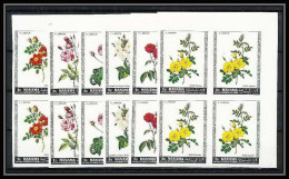 377a - Manama MNH ** Mi N° 170 / 175 B Non Dentelé (Imperf) Fleurs (fleur Flower Flowers) Roses Bloc 4 - Manama