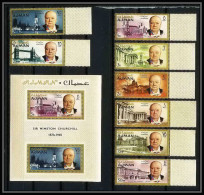 356e - Ajman MNH ** Mi N° 85 / 92 A + Bloc 7 A Cote 30 Euros Winston Churchill  - Sir Winston Churchill