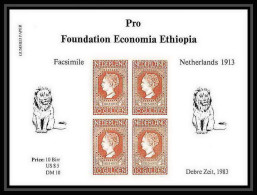 338 - Ethiopie MNH ** Bloc Pro Foundation Economia Ethiopia Bloc Netherland / Lion 1913 / 1983 - Ethiopië