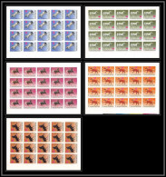 329e Yemen Kingdom MNH ** Mi N° 429 / 433 B Cheval Chevaux Arab Horses Non Dentelé (Imperf) Feuilles Proofs Sheets - Paarden