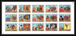 412 Fujeira MNH ** Mi N° 559 / 573 B Stations Of The Cross Religion Bible Christ Non Dentelé (Imperf) Feuilles She - Cristianismo