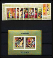 411b Fujeira MNH ** Mi N° 431 / 438 + Bloc 20 B Scènes From The Bible Adam Et Eve Jesus Christ Non Dentelé Imperf - Christianisme