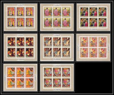 411 Fujeira MNH ** Mi N° 431 / 438 B Scènes From The Bible Adam Et Eve Jesus Christ Non Dentelé Imperf Feuilles She - Christianisme