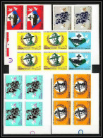 403c Manama MNH ** Mi N° 31 / 36 B Non Dentelé (Imperf) Scout (Pfadfinder Scouting Jamboree Scouts) Bloc 4 Margin - Unused Stamps