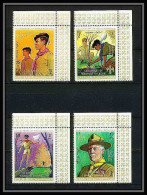 402a - Fujeira MNH ** Mi N° 517 / 520 A Scout (Pfadfinder Scouting Jamboree Scouts) Overprint Gold Charles Dickens CDF - Fudschaira