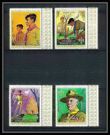 402 - Fujeira MNH ** Mi N° 517 / 520 A Scout (Pfadfinder Scouting Jamboree Scouts) Overprint Gold Charles Dickens - Ongebruikt