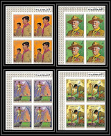 402f - Fujeira MNH ** Mi N° 517 / 520 B Scout Pfadfinder Jamboree Scouts Overprint Gold Dickens Non Dentelé (imperf) Blo - Fudschaira