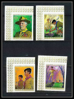 401e Fujeira MNH ** Mi N° 513 / 516 B Scout (Pfadfinder Scouting Jamboree Scouts) Non Dentelé (Imperf) Coin De Feui - Unused Stamps