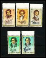 399 - Fujeira MNH ** Mi N° 732 / 736 A Musique (music) Ludwig Van Beethoven Composer - Fudschaira