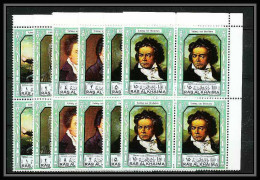 388c - Ras Al Khaima MNH ** Mi N° 635 / 640 A Musique (music) Ludwig Van Beethoven German Composer Cote 28 Euros Bloc 4 - Musique