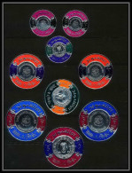 386 - Umm Al Qiwain MNH ** Mi N° 49/54 Dont 49/51/53 Type I & II Foil Coins 9 Timbres Rond Argent Slver Stamps - Münzen