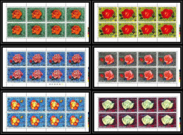 384 - Sharjah Khor Fakkan MNH ** Mi N° 91 / 96 A Overprint Fleurs (fleur Flower Flowers) Roses Rosen Feuilles (sheets) - Rozen
