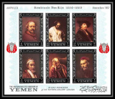 487b Yemen Kingdom MNH ** Bloc N° A 37 B Argent Silver Rembrandt (tableaux Painting) Non Dentelé (Imperf) Amphilex  - Rembrandt