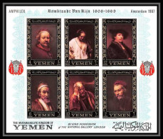 485b - Yemen Kingdom MNH ** Bloc N° 37 B OR (gold) Rembrandt (Nederland) (tableaux Painting) Non Dentelé (Imperf) - Jemen