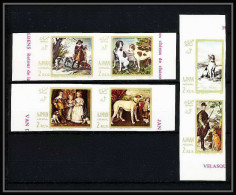 478a - Ajman MNH ** N° 271 / 276 B Tableau (tableaux Painting) Hunting Chiens (chien Dog Dogs) Non Dentelé Imperf - Ajman