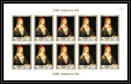 466j Ajman MNH ** N° 225 B Tableau (tableaux Painting) Albrecht Dürer Autoportrait Feuilles (sheets) Non Dentelé Imperf - Rubens