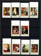 466b Ajman MNH ** N° 225 / 234 B Tableau (tableaux Painting) Durer Rubens Vermeer Caravaggio Non Dentelé (Imperf) - Adschman