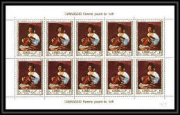 465l Ajman MNH ** N° 233 A Tableau (tableaux Painting) Caravaggio Femme Jouant Du Luth Feuilles (sheets) - Rubens