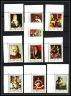 465d Ajman MNH ** N° 225 / 234 A Tableau (tableaux Painting) Durer Rubens Vermeer Caravaggio Coin De Feuille - Other & Unclassified