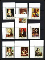 465b Ajman MNH ** N° 225/234 Tableau (tableaux Painting) Durer Rubens Vermeer Caravaggio Coin De Feuille  - Adschman