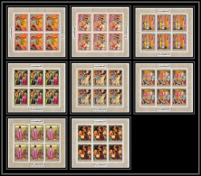 462 Fujeira MNH ** N° 431 / 438 A Scenes From The Bible Religion Adam Eve Jesus Christ Feuilles Sheets Tableaux Painting - Christianity