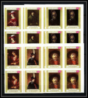 461d Yemen Kingdom MNH ** N° 710 / 715 B Tableau (tableaux Painting) Rembrandt Bloc 4 Non Dentelé (Imperf)  - Yémen