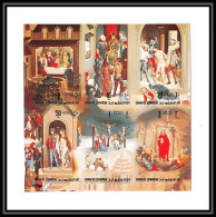 450 Umm Al Qiwain MNH ** Bloc N° 515 / 520 B Tableau Tableaux Easter Paintings Christ By Memling Non Dentelé Imperfat - Umm Al-Qiwain