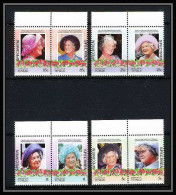 600a Nukulaelae Tuvalu ** MNH 1985 N° 47-50 Elizabeth Queen Mother Overprint Specimen Proof - Königshäuser, Adel