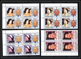 601b Nukulaelae Tuvalu ** MNH 1986 Scott N° 54 57 Mi N° 75 / 78 Elizabeth Queen Mother Overprint Specimen Proof BLOC 4 - Königshäuser, Adel