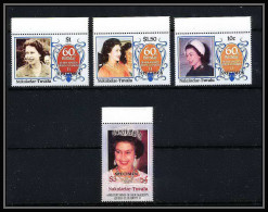 601a Nukulaelae Tuvalu ** MNH 1986 Scott N° 54 57 Mi N° 75 / 78 Elizabeth Queen Mother Overprint Specimen Proof - Royalties, Royals