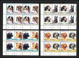 599c Nukulaelae Tuvalu ** MNH 1985 Mi N° 33 / 40 Chiens (chien Dog Dogs) Overprint Specimen Proof BLOC 4 - Honden