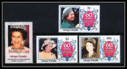 598 Vaitupu Tuvalu MNH ** 1986 Sc N° 58-61 Mi N° 71/74 Elizabeth Queen Mother Overprint Specimen Proof - Royalties, Royals