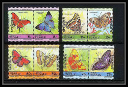 595d Vaitupu Tuvalu MNH ** 1985 Michel N° 45/52 Sc N° 39 / 42 Papillons (butterflies Papillon) Overprint Specimen Proof - Schmetterlinge