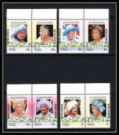 590a Nukufetau Tuvalu MNH ** 1985 N° 44 / 47 Elizabeth Queen Mother Overprint Specimen Proof - Royalties, Royals