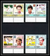 589a Nukufetau Tuvalu MNH ** 1985 Mi 23-30 Sc Mi 23-30 Sc 20 / 23 Bloc 4 Cricket Set Overprint Specimen Proof - Cricket