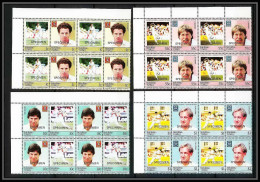 589b Nukufetau Tuvalu MNH ** 1985 Mi 23-30 Sc 20-3 Bloc 4 Cricket Set Overprint Specimen Proof - Tuvalu (fr. Elliceinseln)