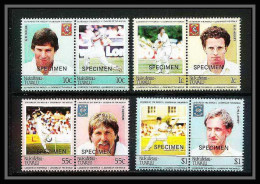 589 Nukufetau Tuvalu MNH ** 1985 Mi 23-30 Sc 20 / 23 Cricket Set Overprint Specimen Proof - Tuvalu