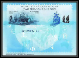 587 Singapore 2004 Bloc Geant World Stamp Championship Bateau (bateaux Ship Ships)  - Bateaux